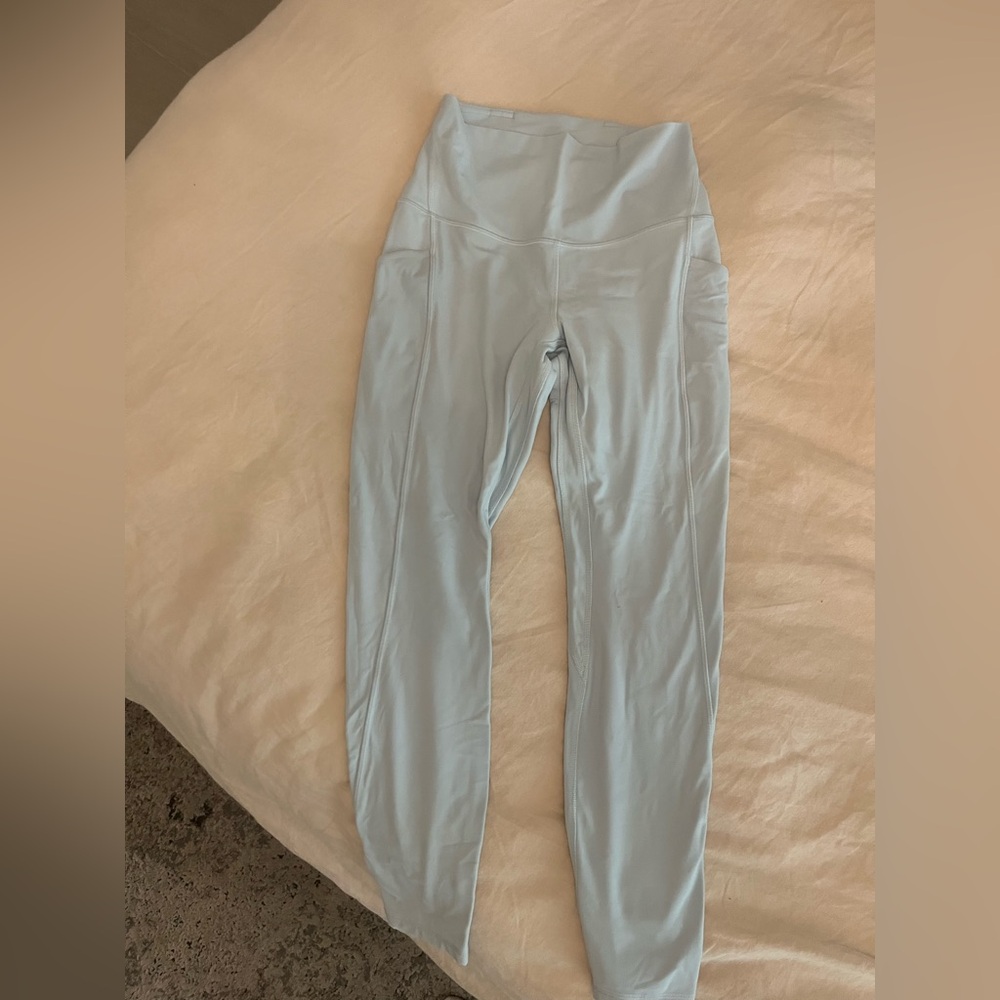 Lululemon Athletica Blue Leggings High Waist Moisture-Wicking
